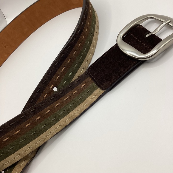 Rare Vintage Cole Haan Leather & Suede 4 Color Belt - Picture 7 of 15